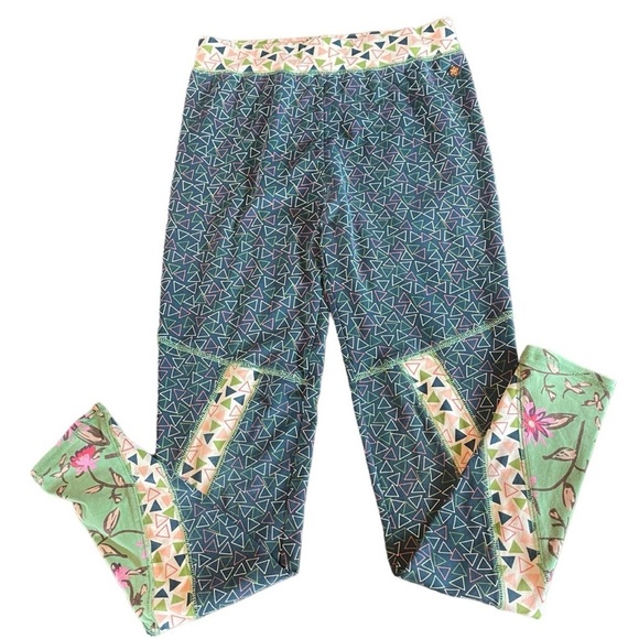 Girl’s Matilda Jane 435  Sz 16 Leggings Blue Green White Peach Pink Floral - Picture 1 of 6